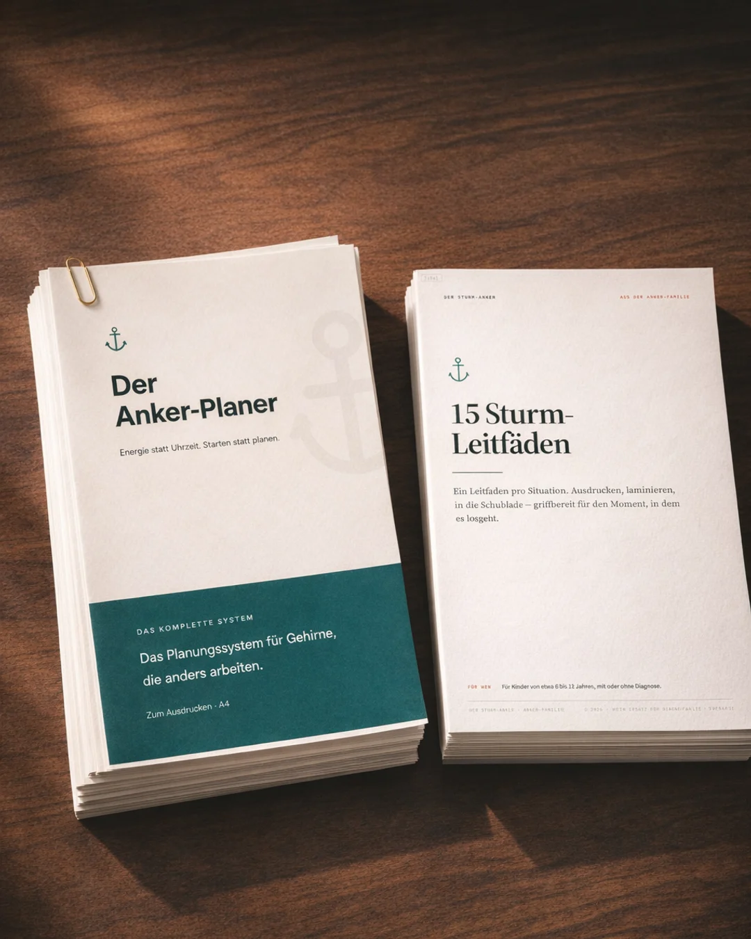 Der Anker-Planer und der Sturm-Anker nebeneinander